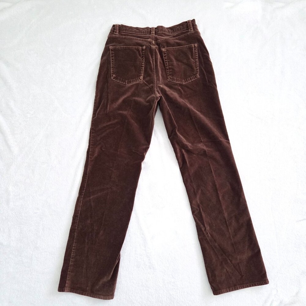 LL Bean Brown Corduroy Pants Sz 6 Straight Leg Gorpcore Y2K Granola Academia - Picture 2 of 12